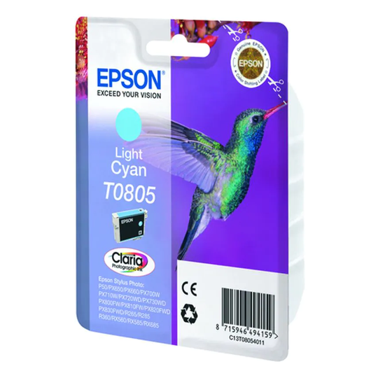 Epson Ink Medium Volume T080 Stylus Photo Light Cyan Ink Car