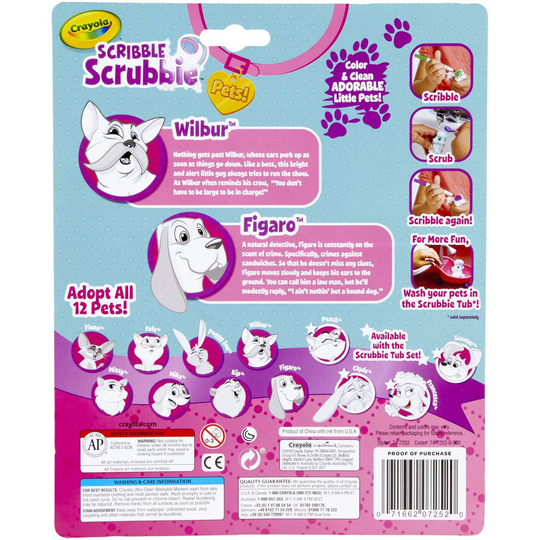 Crayola Scribble Scrubbie Pets 6/Pkg-Dogs