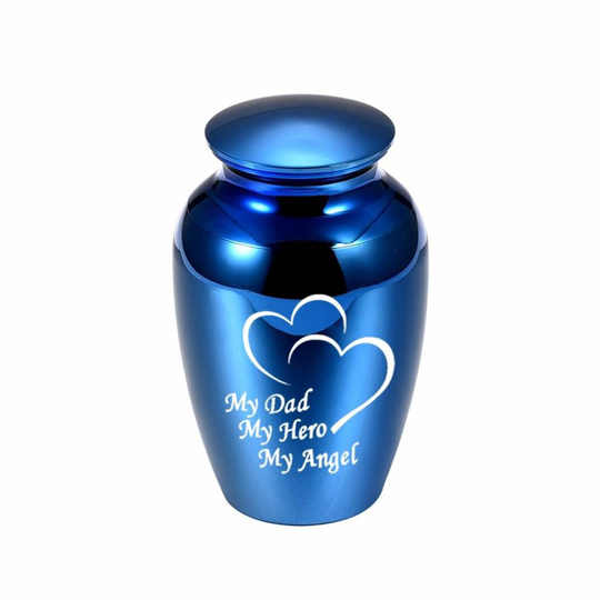 (Blue, L) Ashes Funeral Memorial Metal Container Human Ashes Urn