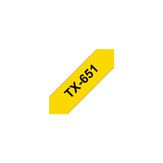 Brother TX-651 Black on Yellow Label (11542)