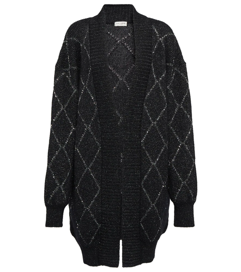 Intarsia mohair-blend cardigan
