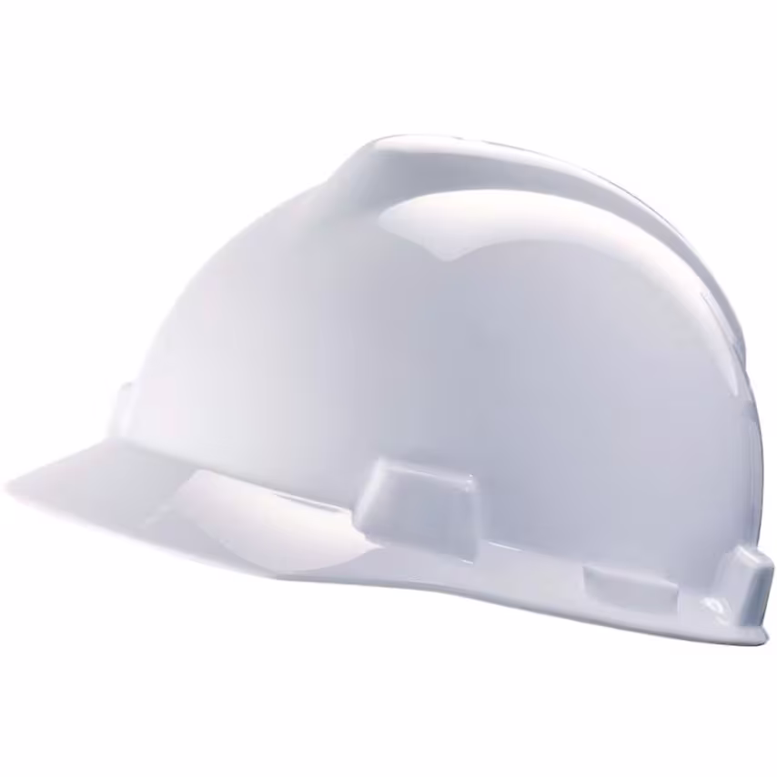 MSA GV111 V-Gard Safety Helmet, PushKey Sliding Suspension, White