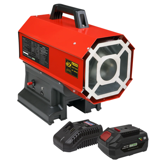 Sealey 2 in 1 Cordless/Corded Space Warmer 30, 000-68, 000BTU/Hr (9-20KW) Propan