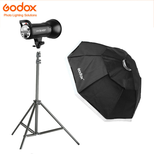 Godox SK400II Studio Flash Light Bowens+95cm softbox+2m Light Stand