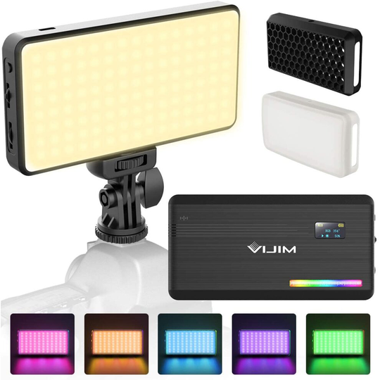 Ulanzi VIJIM VL196 Multi Colour RGB LED Lamp for Camera and Smartphone Filling Light with Adjustable Colour Temperature (RGB + 2500K-9000K) and