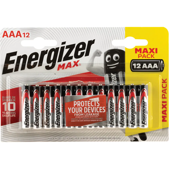 Energizer E92 AAA Max Batteries Pack of 12 103700