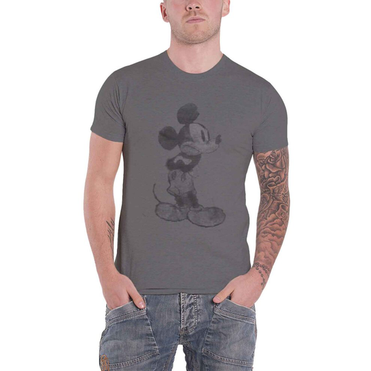 (XL, Grey) Mickey Mouse T Shirt Vintage Sketch Logo new Official Disney Mens Grey