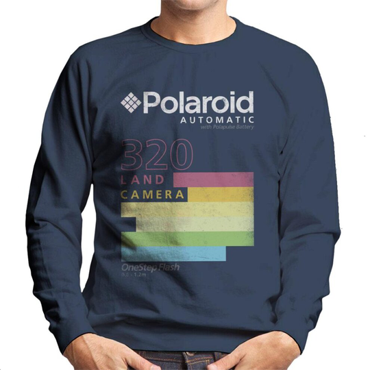 (X-Large, Navy Blue) Polaroid Automatic 320 Colourful Stripes Men's Sweatshirt