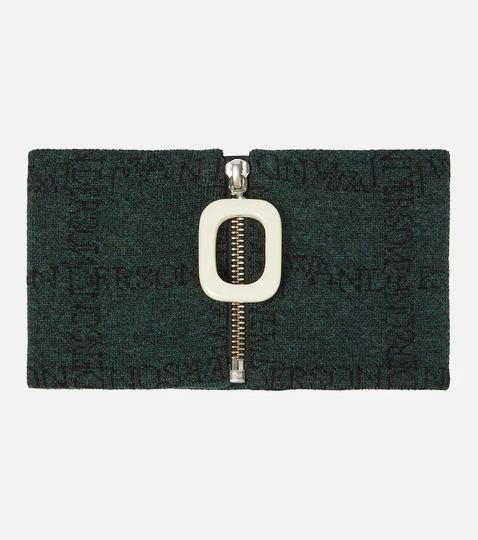 Wool logo jacquard neckband