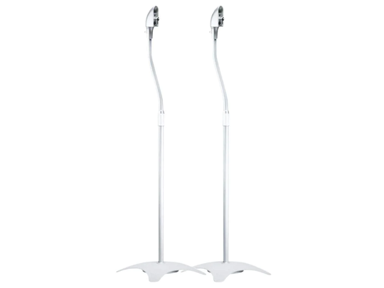Satellite Speaker Floor Stand (Pair) | Adjustable Height - Silver