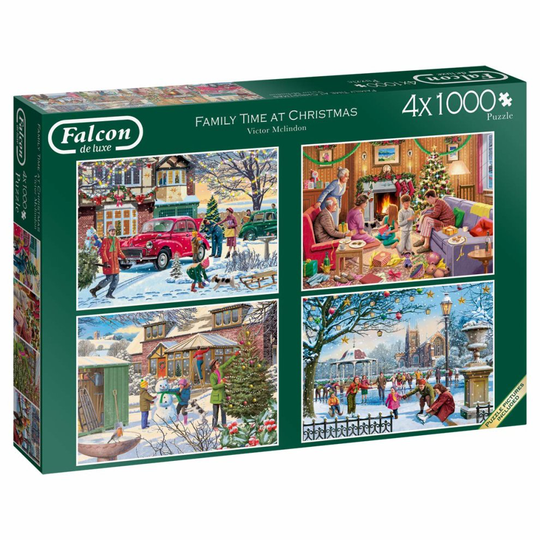 Jumbo Falcon de Luxe - Family Time at Christmas 4 x 1000 Piece Jigsaw Puzzles