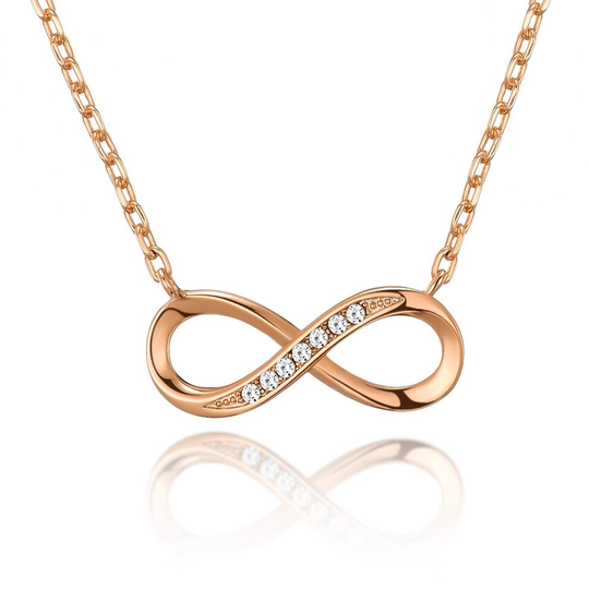 Rose Gold Plated Infinity Pendant Necklace Created with Swarovski Crystals