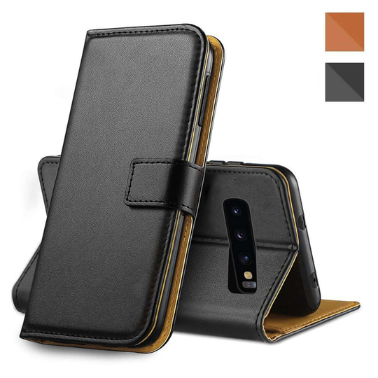 (Samsung Galaxy A40, Black) Luxury Leather Flip Wallet Phone Case Cover Cash and Card Slots Magnetic Kickstand + Screen Protector Samsung Galaxy S10 P