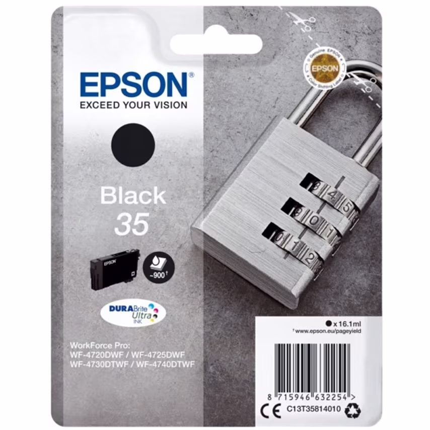 Epson Epson 35 Padlock Black Standard Capacity Ink Cartridge 16ml - C13T35814010