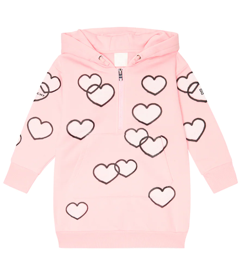 Printed zip-up hoodie dress