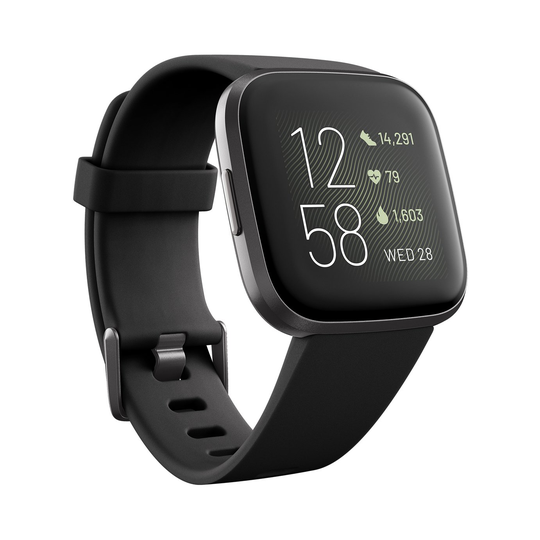 Fitbit Versa 2 Smart Watch - Carbon Alu / Black Band