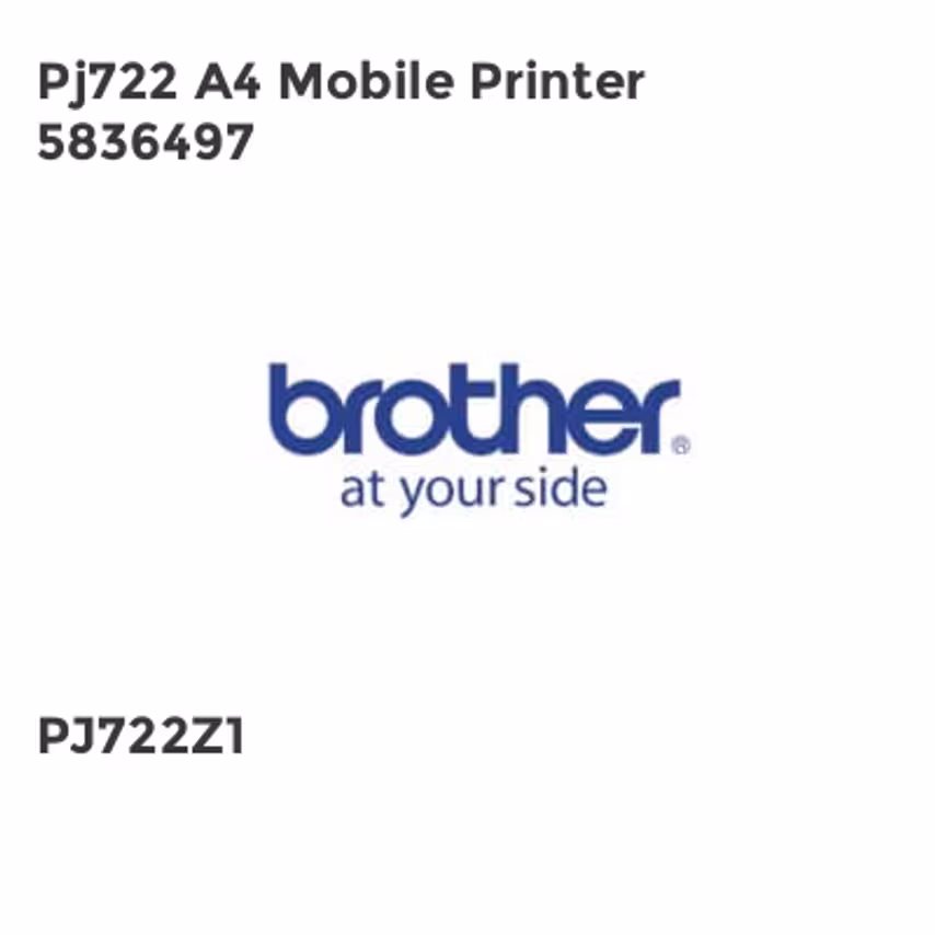 Brother Pj722 A4 Mobile Printer 5836497
