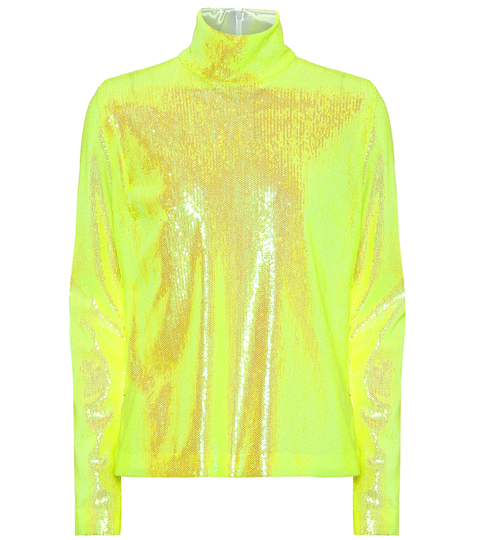 Sequined high-neck top