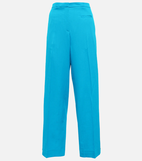 Wool and mohair straight pants