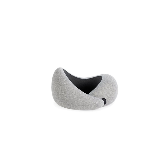 Ostrichpillow Go - Luxury Travel Pillow with Memory Foam | Airplane Pillow, Car Travel Pillow, Neck Rest (One Size, Grey)