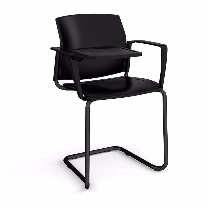 Dams MTO Santana Cantilever Chair with Plastic Seat and Back, Black Frame with A