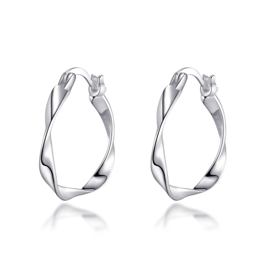 Sterling Silver Twist Hoop Earrings