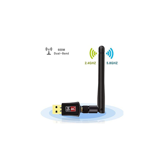 Wifi Dongle High Speed Internet 2.4/5GHz 600Mbps Wireless USB Wifi Adapter for PC/Desktop/Laptop/Tablet, Supports Windows 10/8/7/Vista/XP/2000