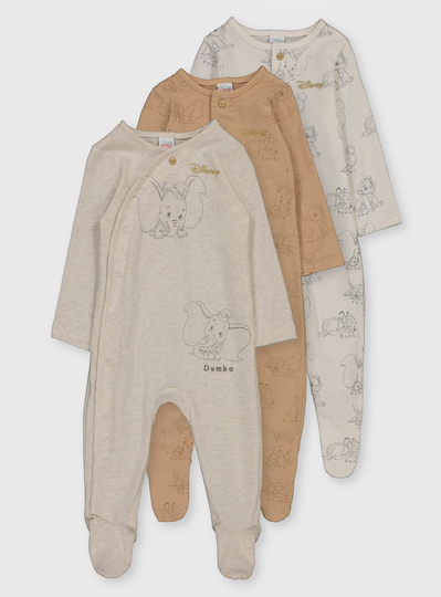 Disney Classic Sleepsuits 3 Pack - 6-9 months