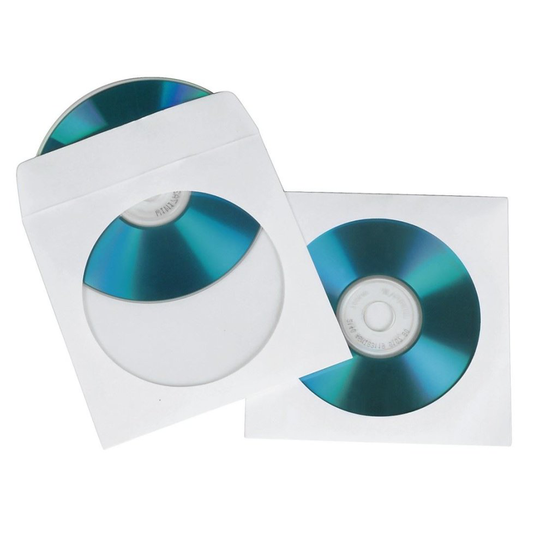Hama Universal CD / DVD White Paper Sleeves Pack of 100 CD/DVD