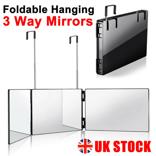 3-way 360° Mirror with Adjustable Telescopic Hooks - Self Cut Mirror