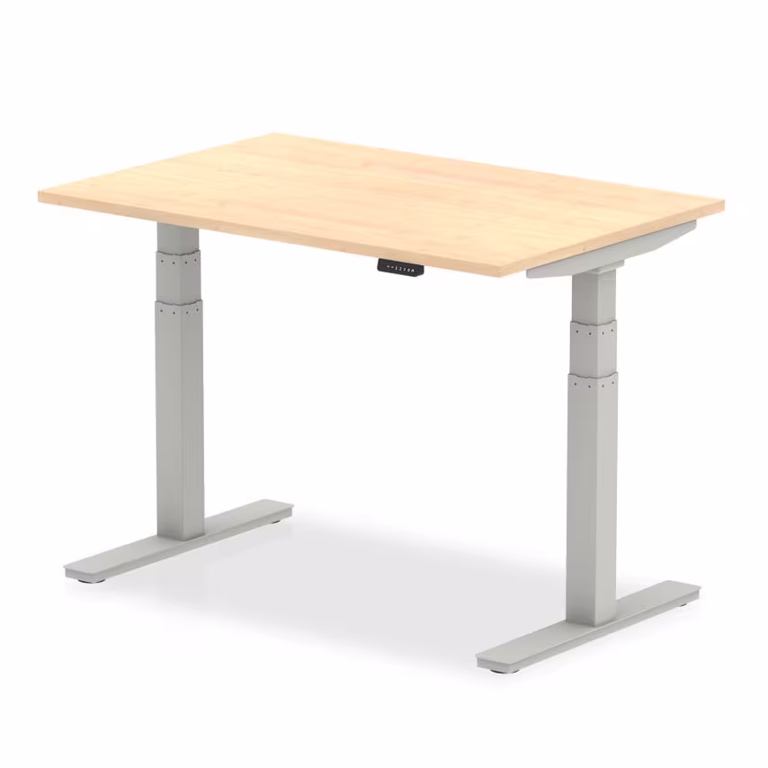 Dynamic Air 1200/800 Maple Height Adjustable Desk with Silver Legs