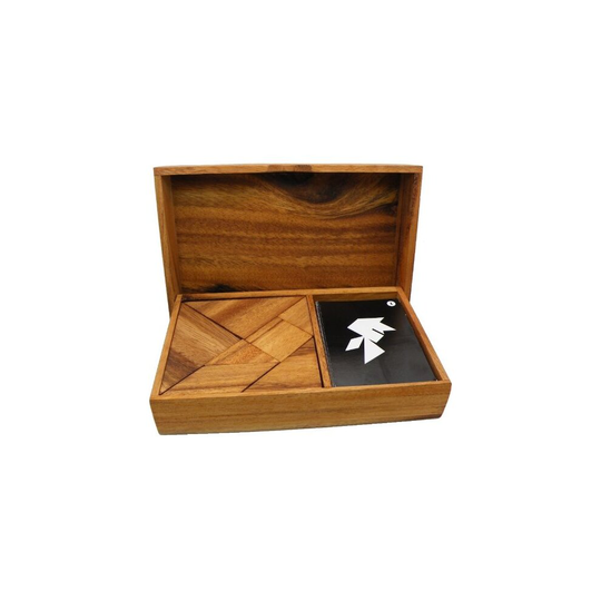 Logic Tangram Set with Play cards Wooden Puzzle game