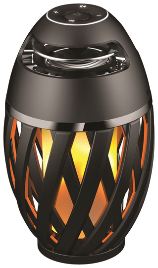 Decotech Kids Flame LED Lamp & Bluetooth Speaker - Black