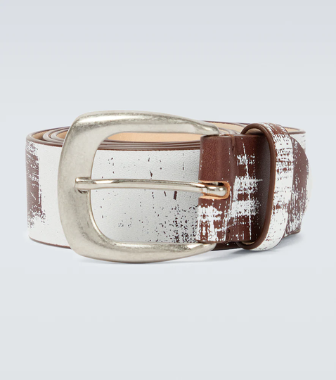 Painted leather belt