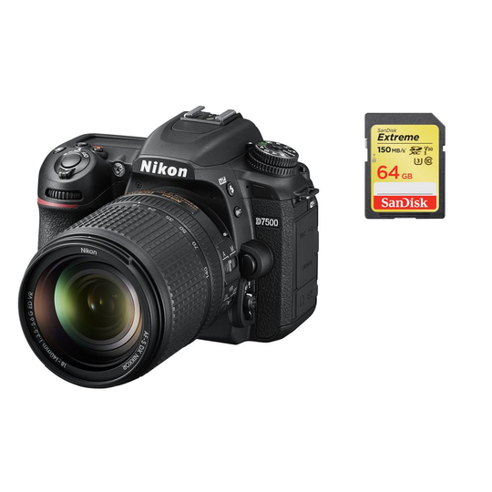 NIKON D7500+AF-S 18-140MM F3.5-5.6G ED VR DX+SanDisk Extreme 64G SD