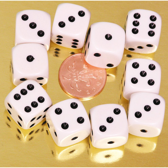 Spot dice, pack of 10 x 19mm. diameter-00564