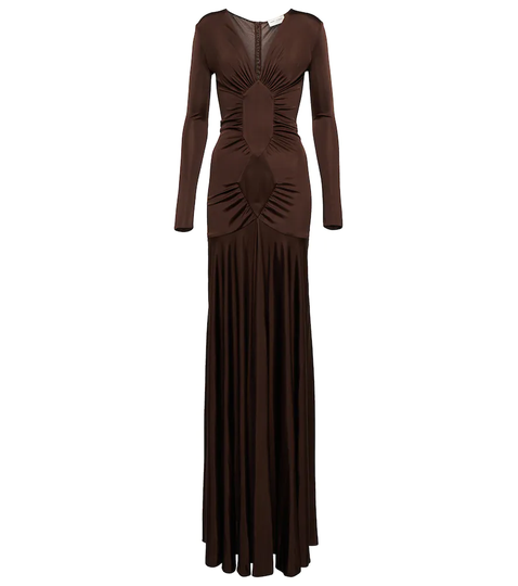 Ruched jersey gown
