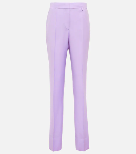 High-rise wool and mohair pants