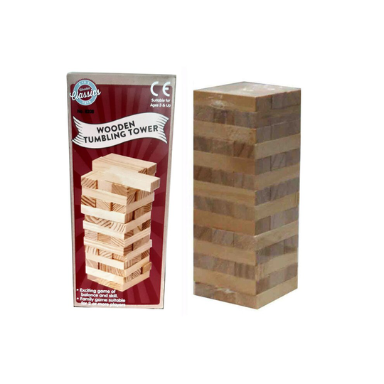 Wooden Classic Jenga Tumbling Tower 17cm" Tall Game