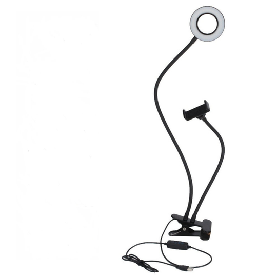 SELFIE 24X LED RING FLASH FILL LIGHT USB CLIP CAMERA PHONE HOLDER