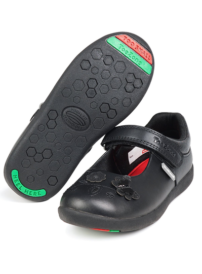 ToeZone Black Floral Shoes - 10 Infant