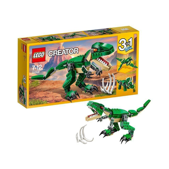 LEGO 31058 Creator Mighty Dinosaurs Toy, 3 in 1 Model, Triceratops and Pterodactyl Dinosaur Figures, Modular Building System