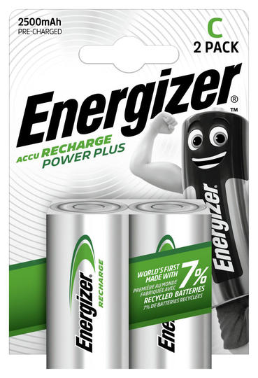 Energizer Rechargeable Power Plus C Batteries - Pack of 2