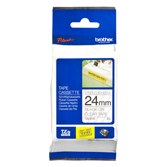 Brother P-touch Paper Bro Adhesive Tape 24MM Black on Clear