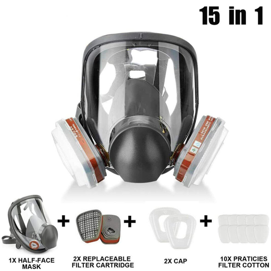 6800 Full Face Respirаtor, 15 in 1 Gas Mask for Paint Spray Protective