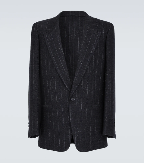 Pinstripe wool suit jacket