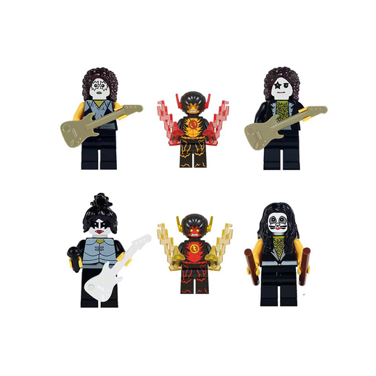 6ps Kiss the band mini doll assembled building blocks toys fit Lego