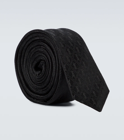 Patterned silk tie