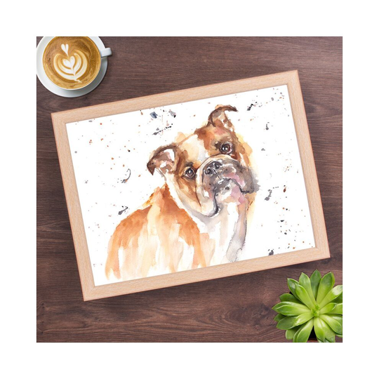 Bulldog Dog Lap Tray Serving Laptop Food Tray Padded Base Creative Gift Idea
