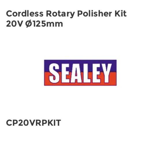 Sealey Cordless Rotary Polisher Kit 20V 125mm